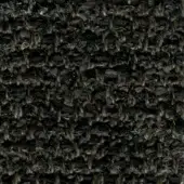 Dark woven fabric texture with irregular pile, charcoal and plum tones, complex nubby weave, matte finish, label reads “bross > fabric”.